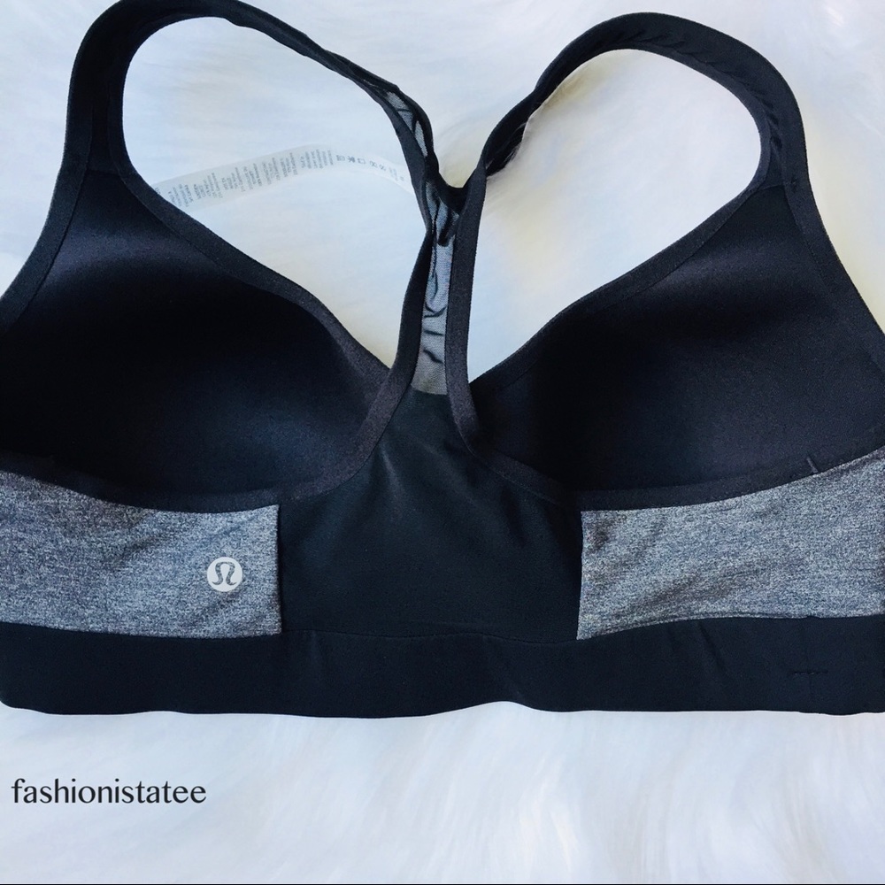 NWT lululemon Speed Up Bra heathered Black Grey - Picture 3 of 7